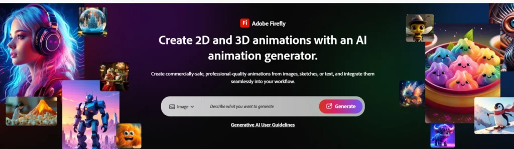 Adobe Firefly Animation AI 3D Generator