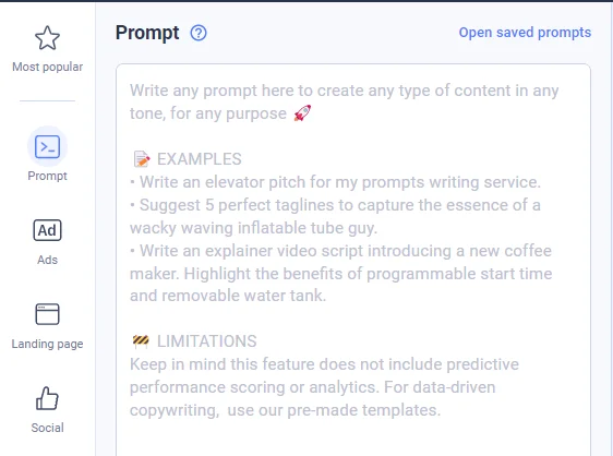 Anyword AI text generator