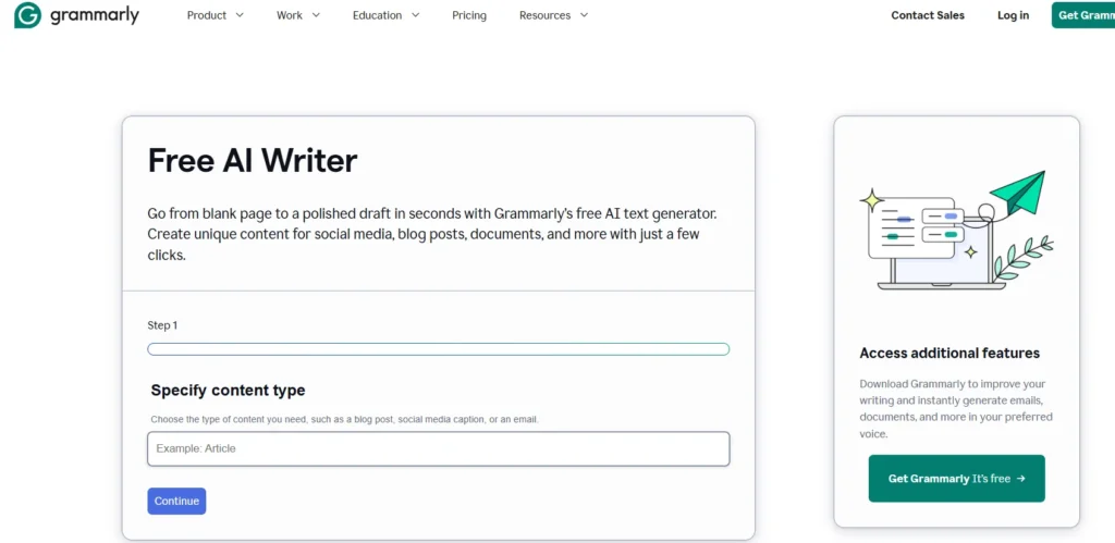 Grammarly AI text generator