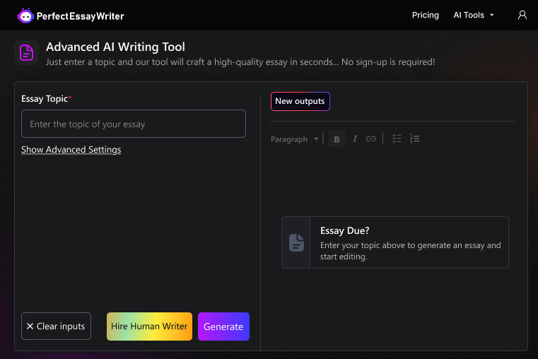 PerfectEssayWriter.ai essay writer