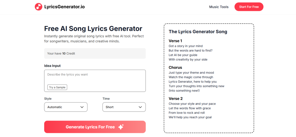 LyricsGenerator - AI Lyrics Generators