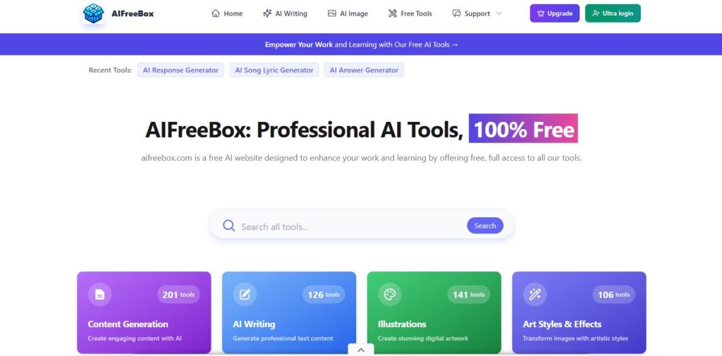 Aifreebox - AI Lyrics Generators