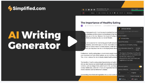 Simplified text generator