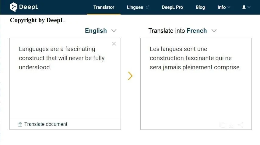 DeepL AI translator