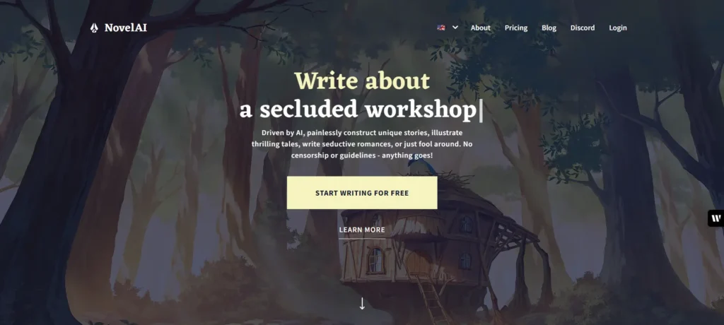 NovelAI ai story generator