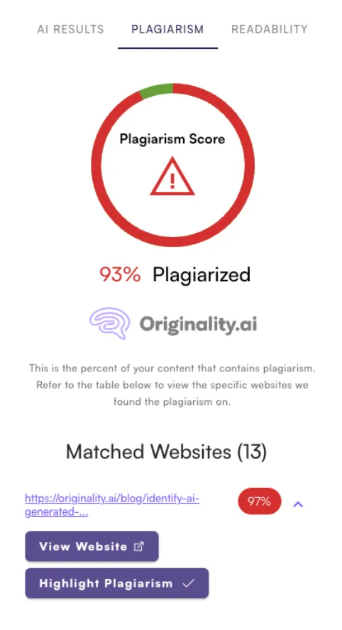 Originality - AI Plagiarism Checker Tools