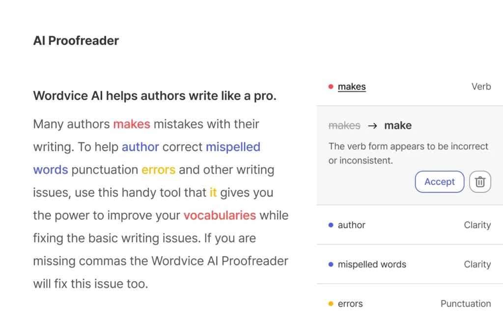 Wordvice - AI grammar checker Tools