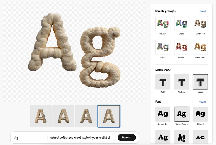Adobe Firefly Font Generator