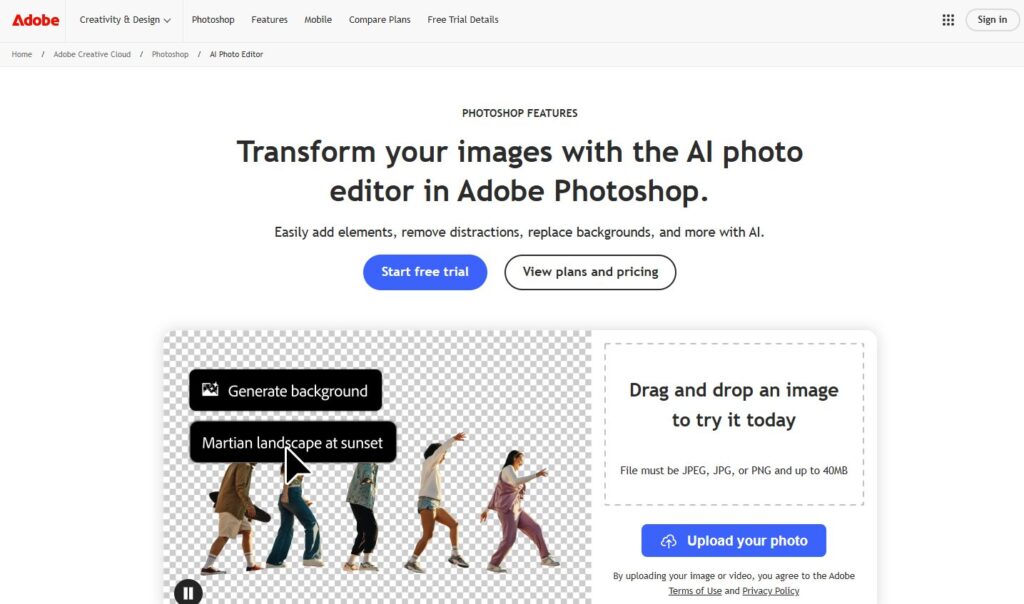 Adobe Photoshop photo editor tools
