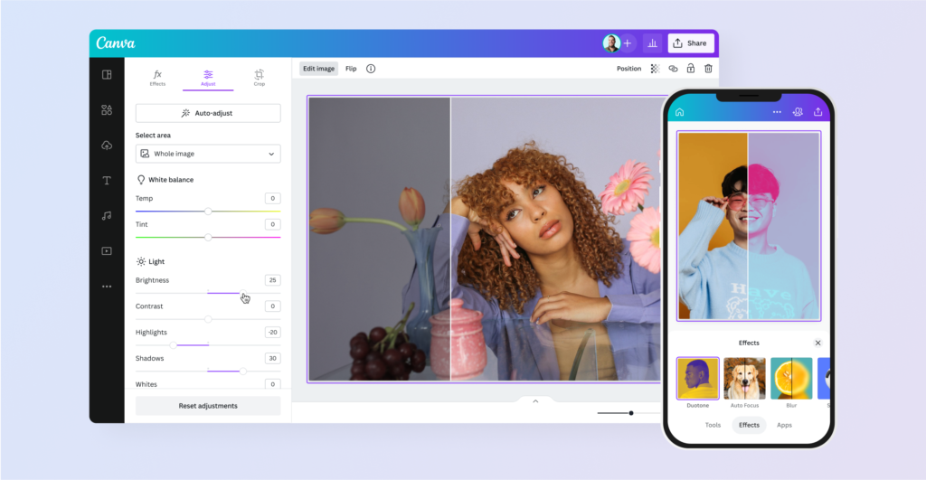 Canva photo editor tools