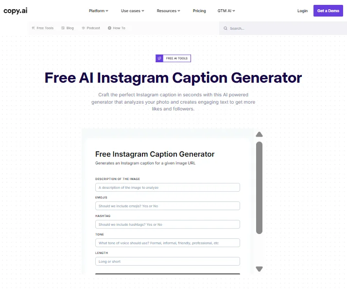 Copy.ai Caption Generator