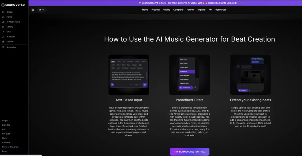 Soundverse AI beat maker