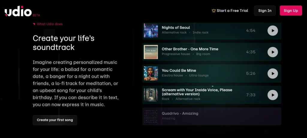 Udio AI beat maker