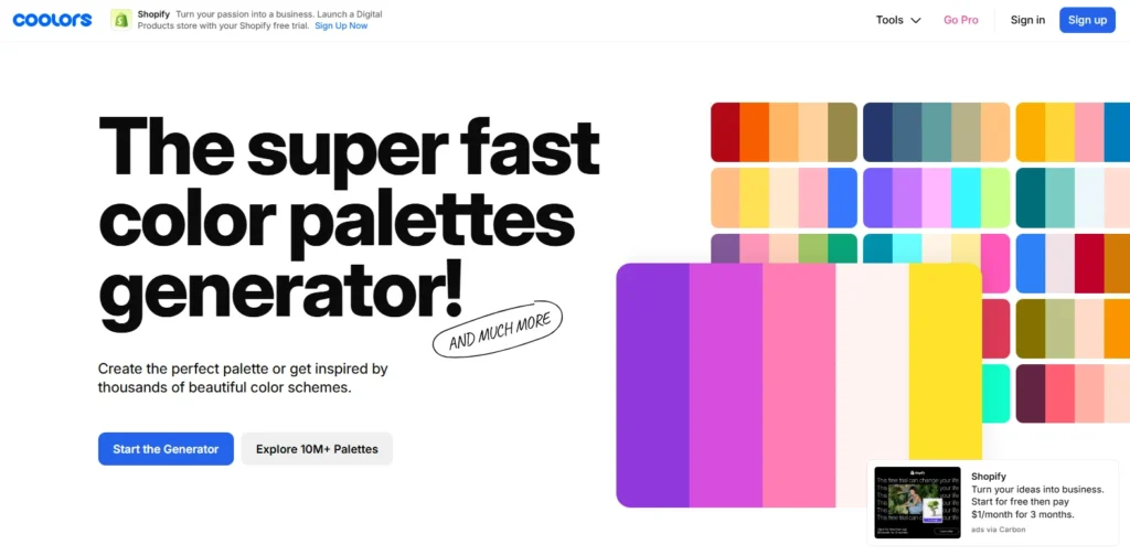 Coolors - Color Palette Generators