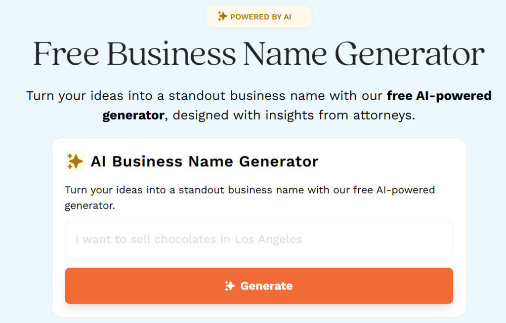 LegalZoom business name generator