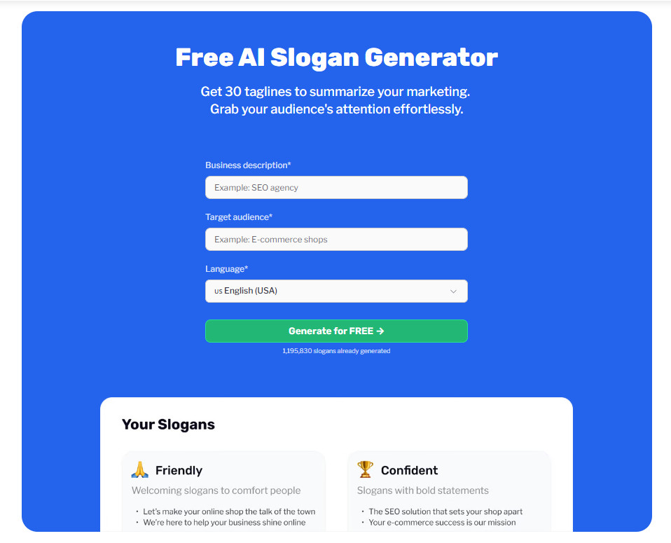 Founder pal slogan generator