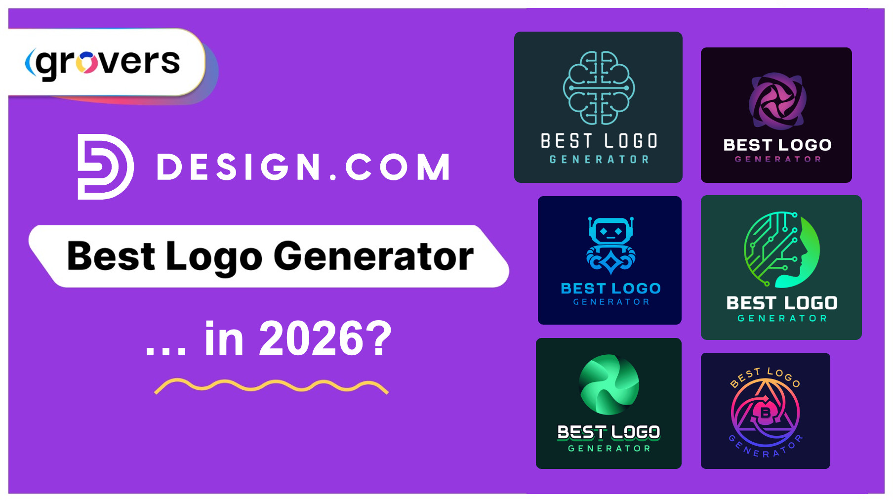 Ejemplos de generadores de logotipos con IA de Design.com (2026)