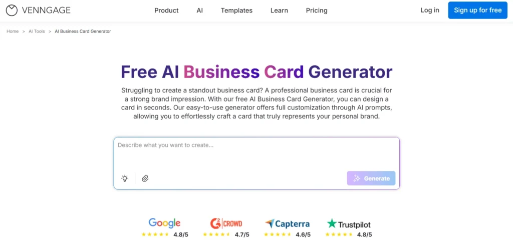 Venngage | 名片制作
