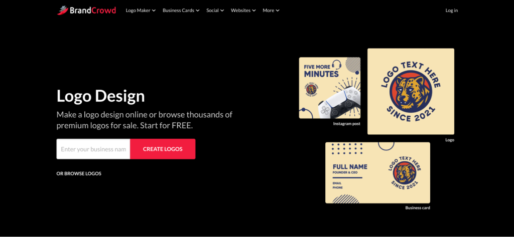 BrandCrowd AI Graphic Design Tools