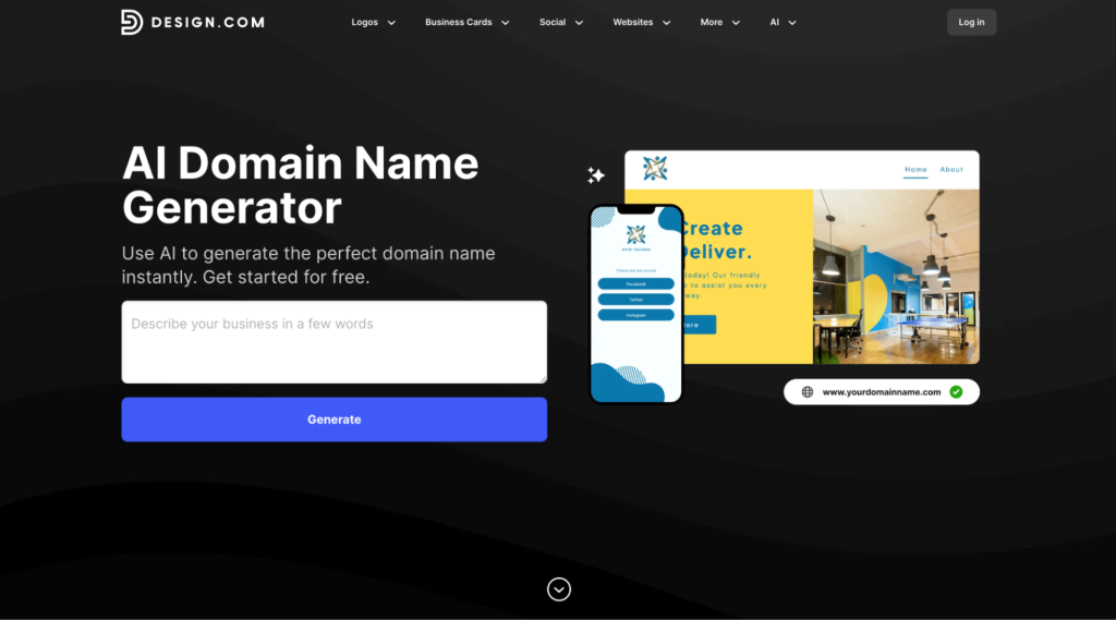Design.com AI Domain Name Generator