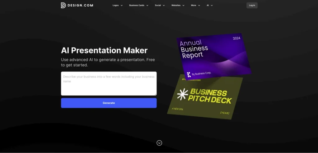 design.com - yapay zeka sunum oluşturucu