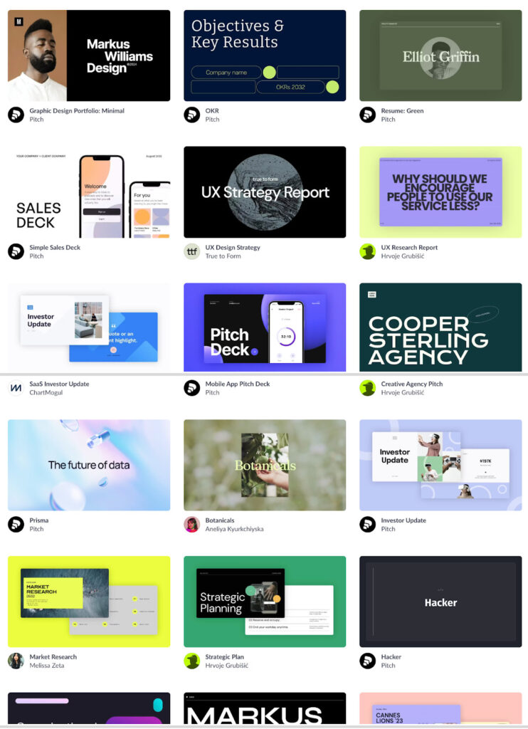 Pitch - Presentation design quality