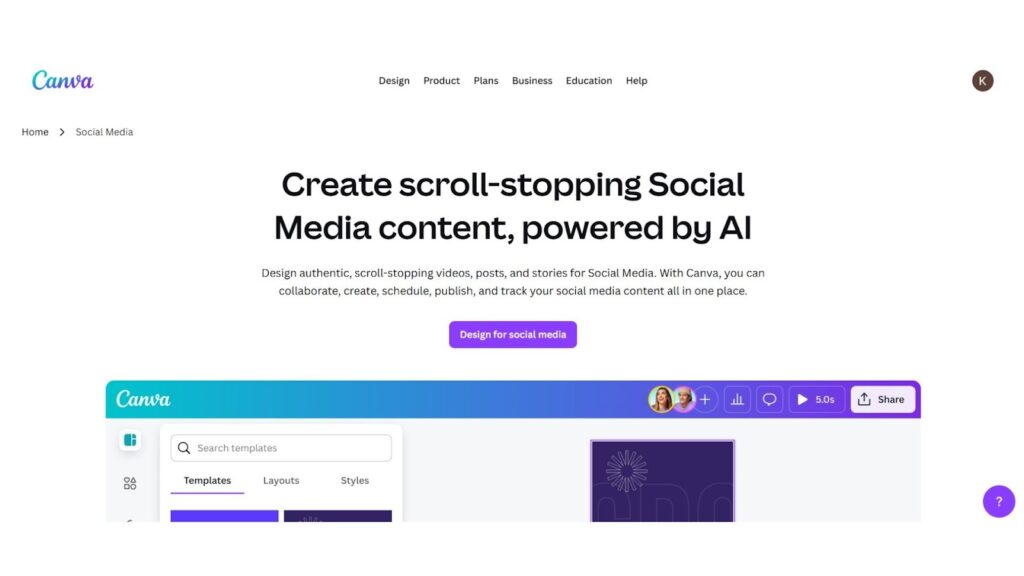 canva - AI Social Media Tools