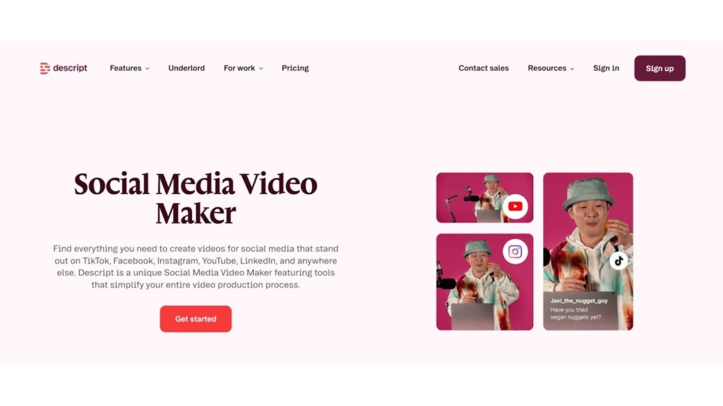 descript - AI Social Media Tools