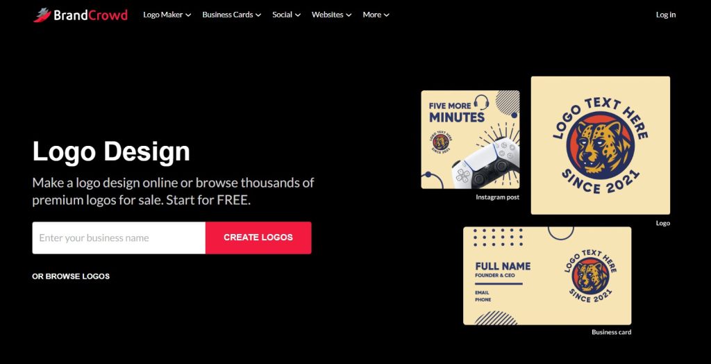 BrandCrowd Logo maker tool