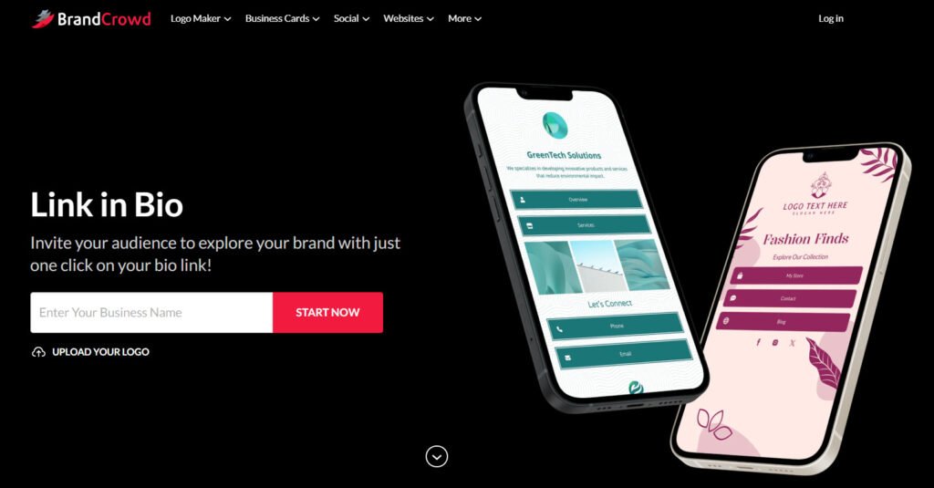 BrandCrowd Link in bio tool