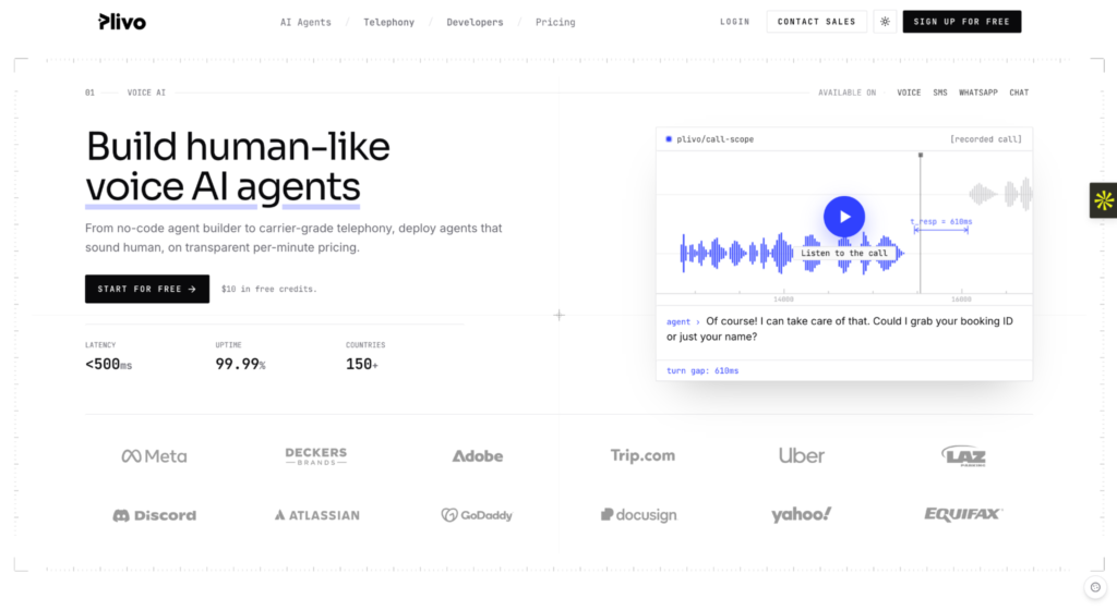 Plivo – Cost-Focused Twilio Alternative