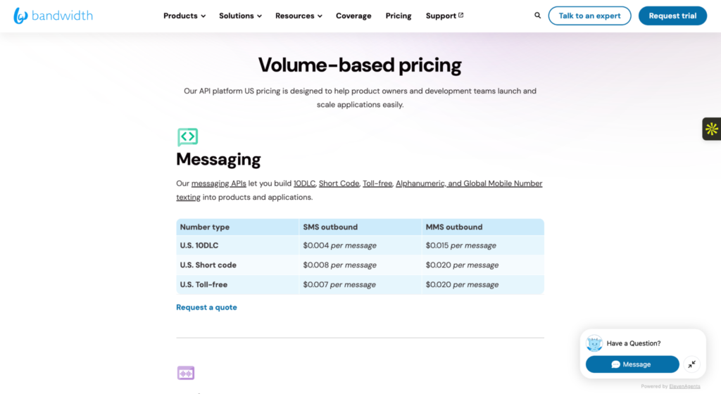 Bandwidth Pricing